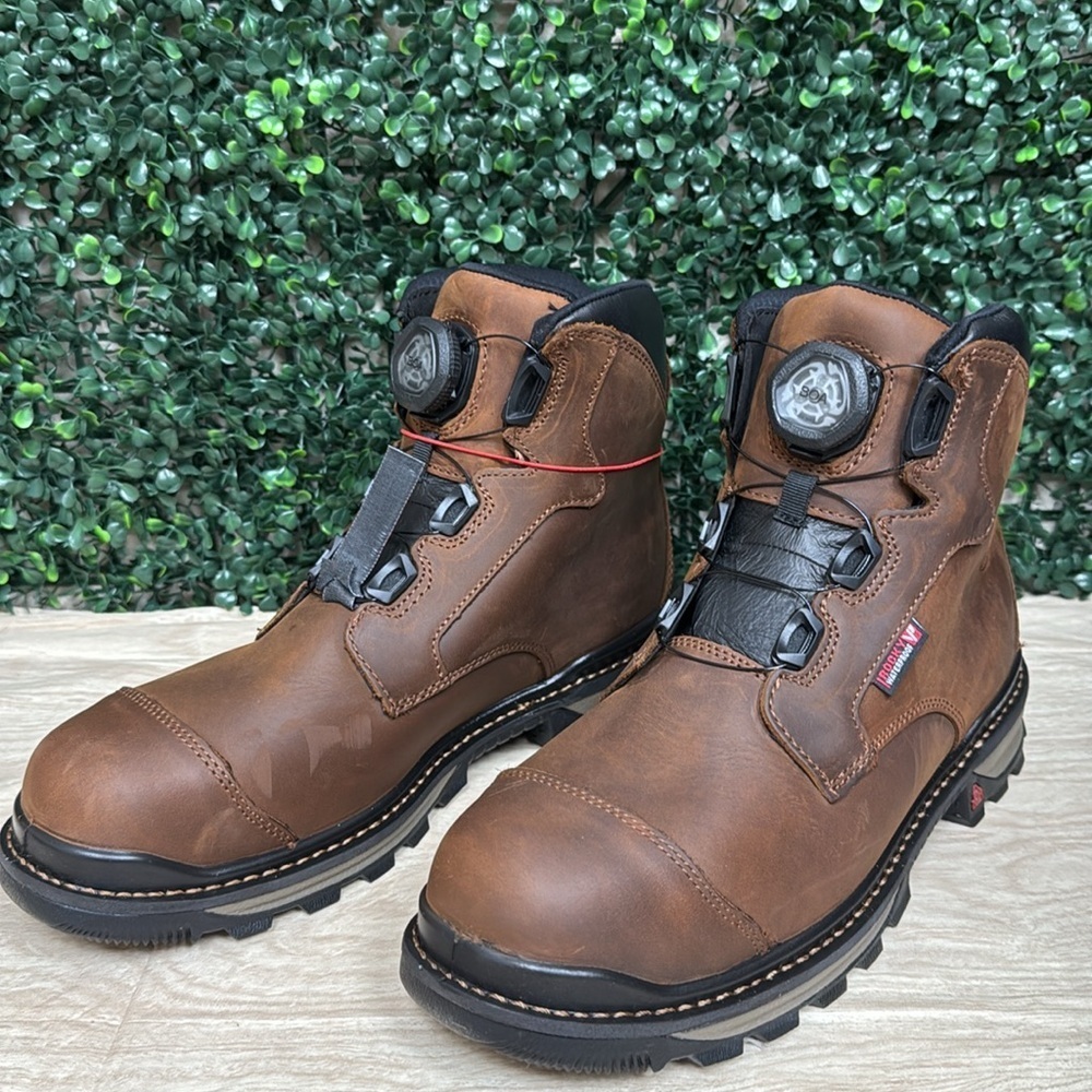 ROCKY RAMS HORN COMPOSITE TOE INTERNAL MET GAURD WORK BOOT BROWN - 10W